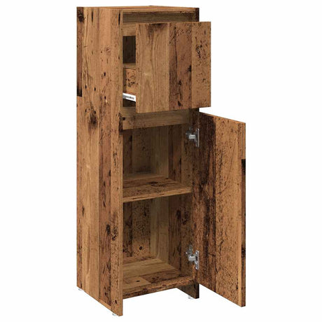 Vidaxl badkamerkast 30x30x95 cm bewerkt hout oud houtkleurig