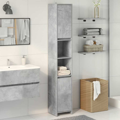 Vidaxl badkamerkast 30x30x183,5 cm spaanplaat betongrijs