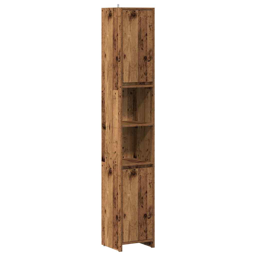 Vidaxl badkamerkast 30x30x183,5 cm bewerkt hout oud houtkleurig