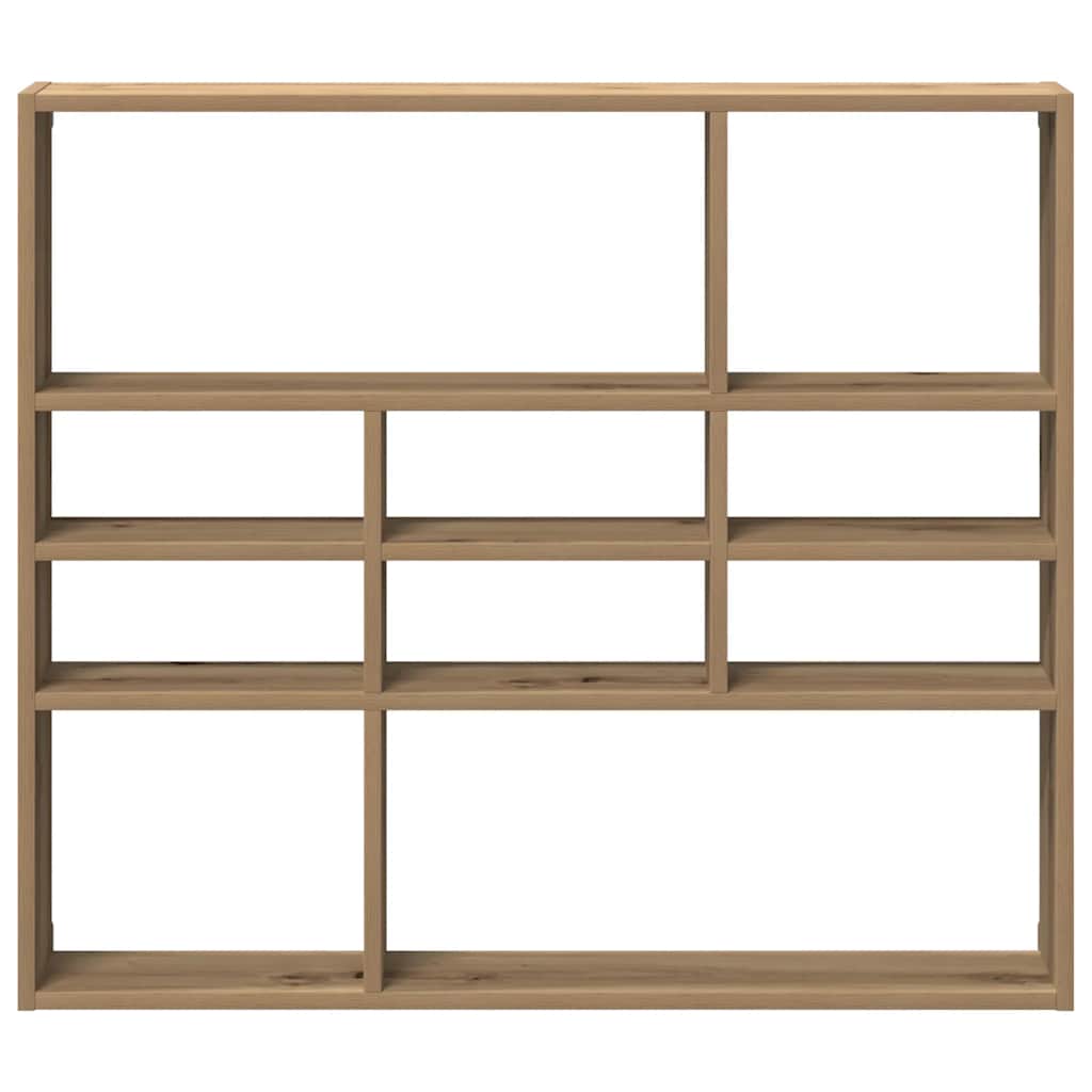 Vidaxl wandschap 90x16x78 cm bewerkt hout artisanaal eikenkleurig