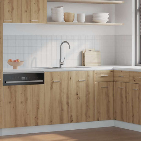 Vidaxl gootsteenkast lyon 80x46x81,5 cm bewerkt hout artisanaal eikenkleur