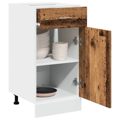 Vidaxl onderkast met lade lyon 40x46x81,5 cm bewerkt hout oud houtkleurig