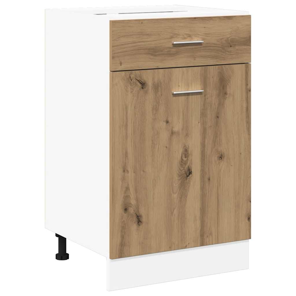 Vidaxl onderkast met lade lyon 40x46x81,5 cm bewerkt hout artisanaal eiken