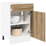 Vidaxl onderkast met lade lyon 40x46x81,5 cm bewerkt hout artisanaal eiken