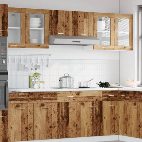 Vidaxl bovenkast lyon 40x31x60 cm bewerkt hout oud houtkleurig
