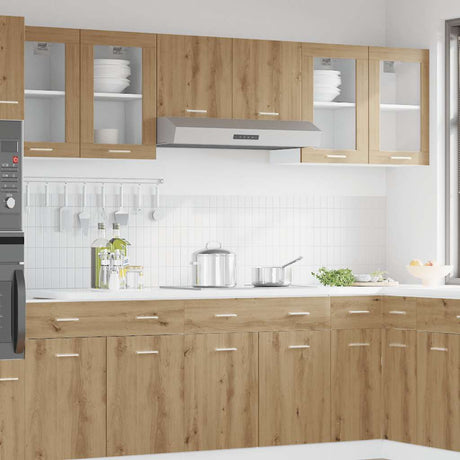 Vidaxl bovenkast lyon 40x31x60 cm bewerkt hout artisanaal eikenkleurig