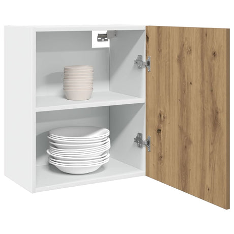 Vidaxl hangkasten 2 st lyon 50x31x60 cm bewerkt hout artisanaal eikenkleur