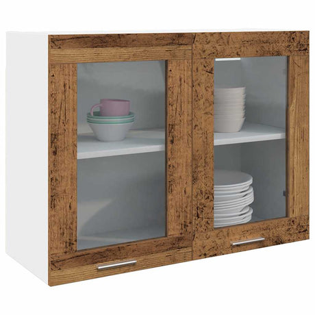 Vidaxl bovenkast lyon 80x31x60 cm bewerkt hout oud houtkleurig