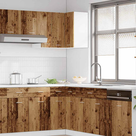 Vidaxl hanghoekkast lyon 57x57x60 cm bewerkt hout oud houtkleurig
