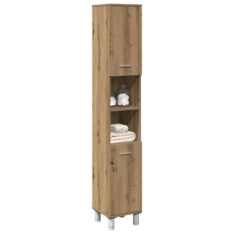 Vidaxl badkamerkast 30x30x179 cm bewerkt hout artisanaal eikenkleurig