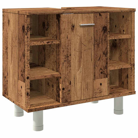 Vidaxl badkamerkast 60x32x53,5 cm bewerkt hout oud houtkleurig