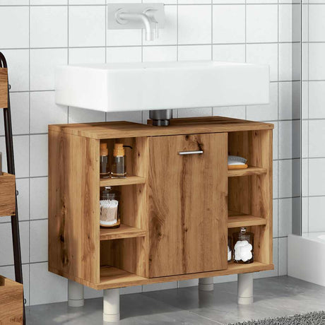 Vidaxl badkamerkast 60x32x53,5 cm bewerkt hout artisanaal eikenkleur