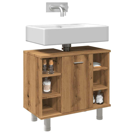 Vidaxl badkamerkast 60x32x53,5 cm bewerkt hout artisanaal eikenkleur