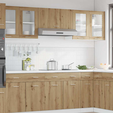 Vidaxl keukenbovenkast lyon met glazen deur 60x31x60 cm artisanaal eiken