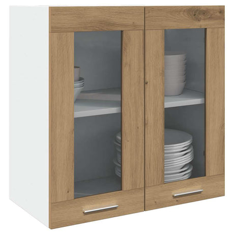 Vidaxl keukenbovenkast lyon met glazen deur 60x31x60 cm artisanaal eiken