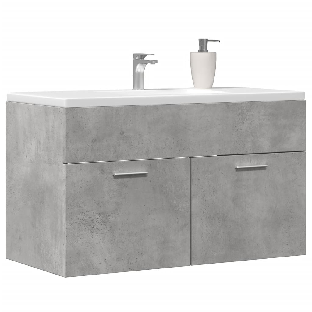 Vidaxl wastafelkast 80x38,5x46 cm spaanplaat betongrijs