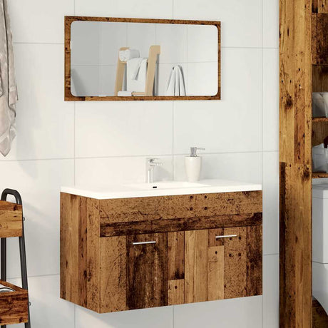 Vidaxl wastafelkast 80x38,5x46 cm bewerkt hout oud houtkleurig