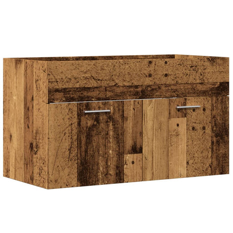 Vidaxl wastafelkast 90x38,5x46 cm bewerkt hout oud houtkleurig