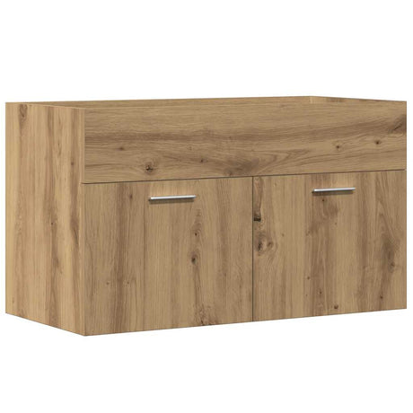 Vidaxl wastafelkast 90x38,5x46 cm bewerkt hout artisanaal eikenkleur