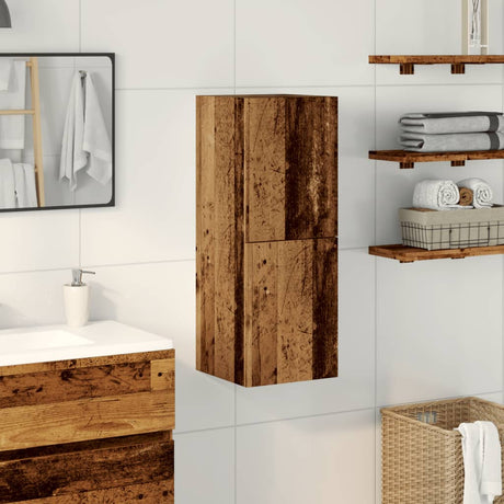 Vidaxl badkamerwandkast 30x30x80 cm bewerkt hout oud houtkleurig
