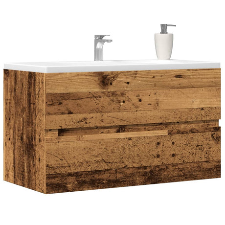 Vidaxl badkamerwandkast 80x38,5x45 cm bewerkt hout oud houtkleurig