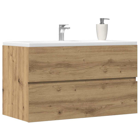 Vidaxl badkamerwandkast 80x38,5x45 cm bewerkt hout artisanaal eiken