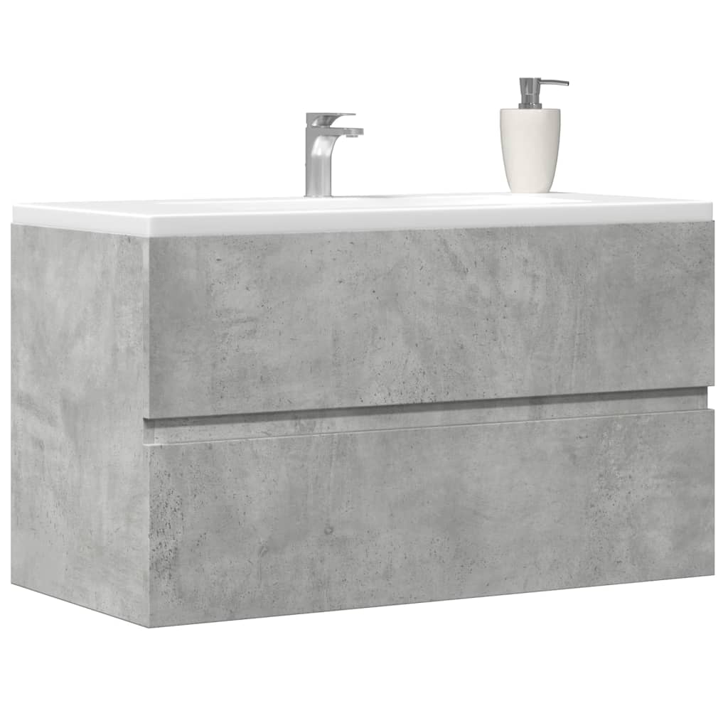 Vidaxl wastafelkast 90x38,5x45 cm spaanplaat betongrijs
