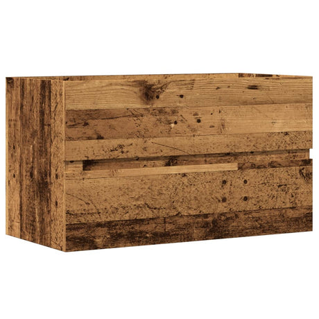 Vidaxl wastafelkast 90x38,5x45 cm bewerkt hout oud houtkleurig