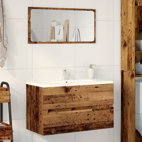 Vidaxl wastafelkast 90x38,5x45 cm bewerkt hout oud houtkleurig