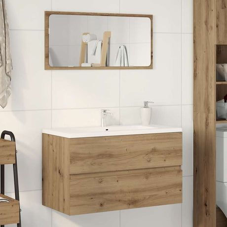 Vidaxl wastafelkast 90x38,5x45 cm bewerkt hout artisanaal eikenkleur