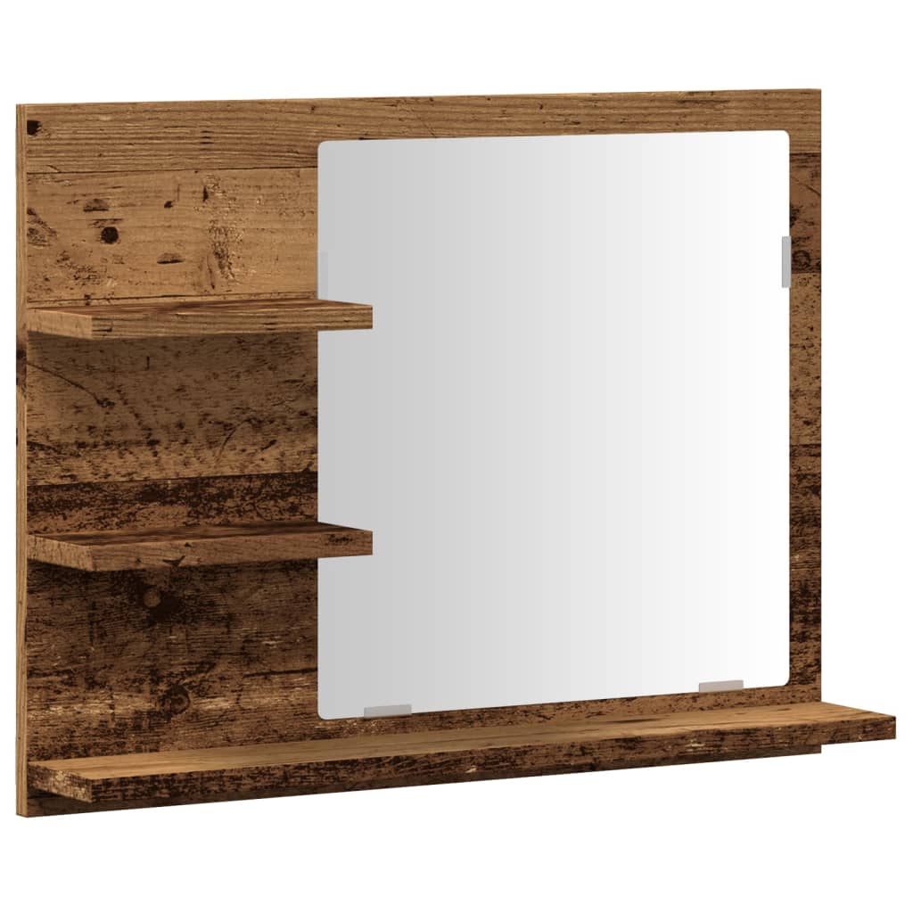 Vidaxl badkamerspiegelkast 60x10,5x45 cm oud houtkleurig