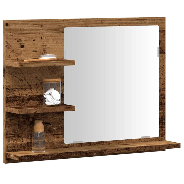 Vidaxl badkamerspiegelkast 60x10,5x45 cm oud houtkleurig