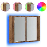 Vidaxl spiegelkast led 60x12x45 cm bewerkt hout oud houtkleurig