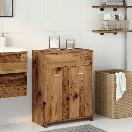 Vidaxl badkamerkast 60x33x80 cm bewerkt hout oud houtkleurig