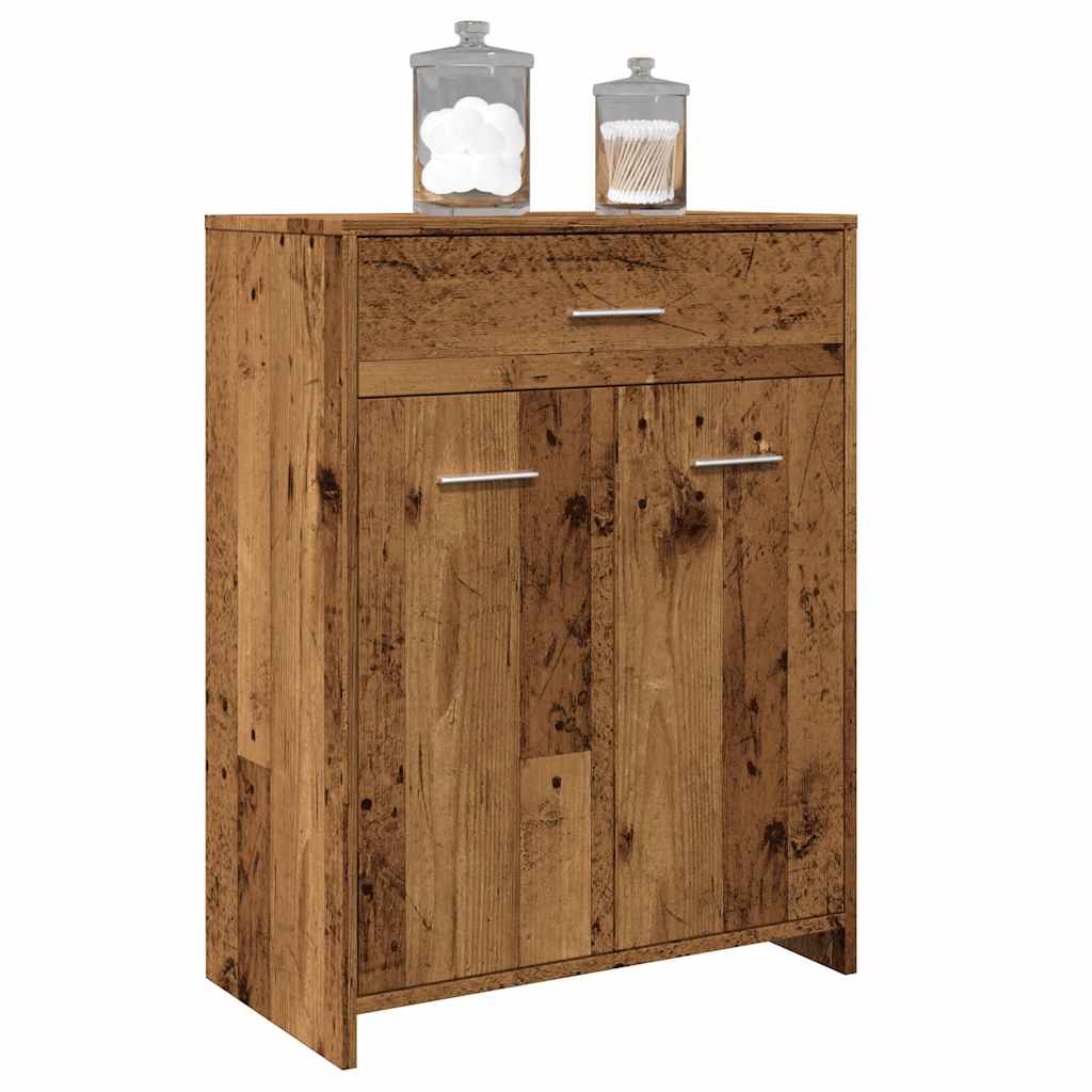 Vidaxl badkamerkast 60x33x80 cm bewerkt hout oud houtkleurig