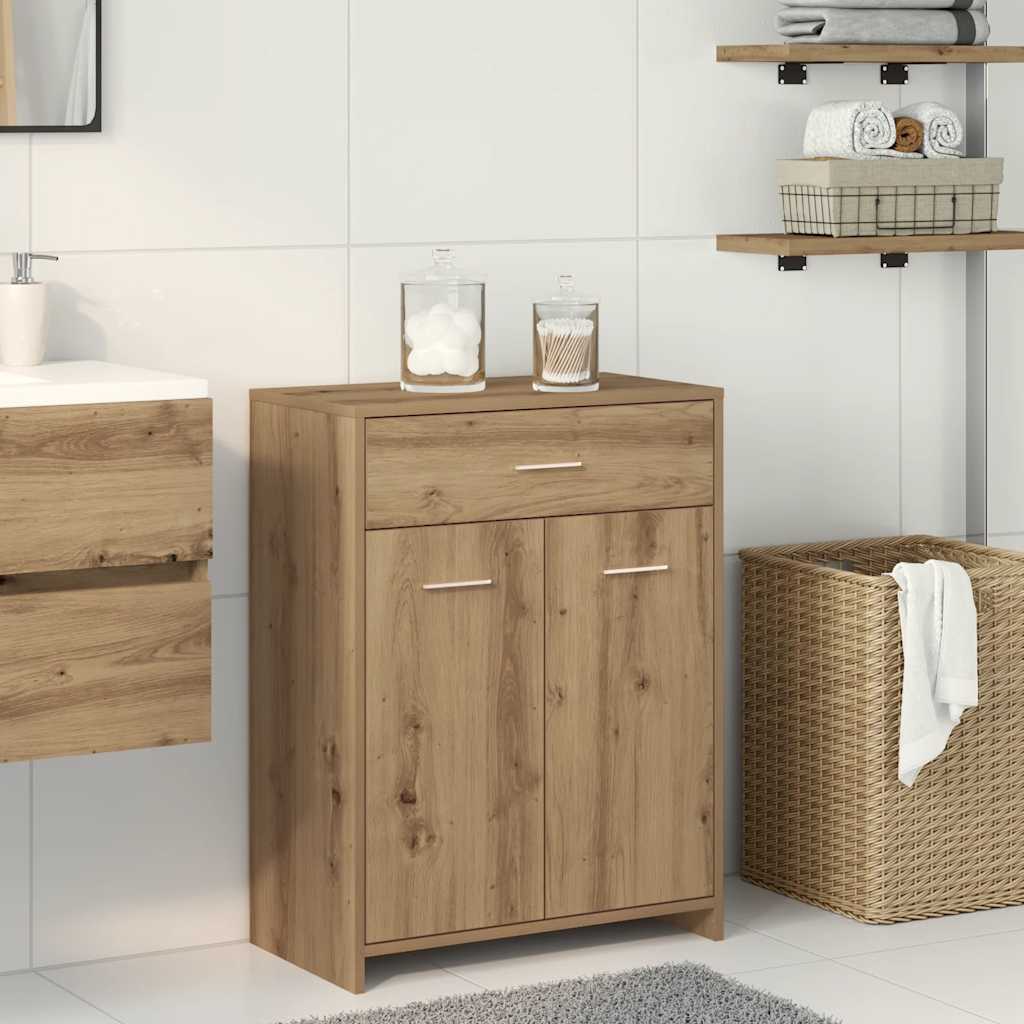 Vidaxl badkamerkast 60x33x80 cm bewerkt hout artisanaal eikenkleurig