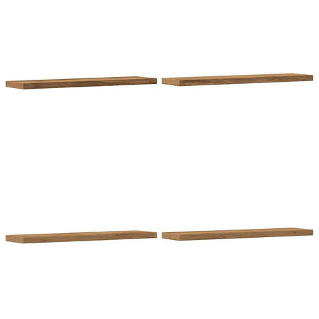 Vidaxl wandschappen 4 st 40x10x1,5 cm bewerkt hout artisanaal eiken