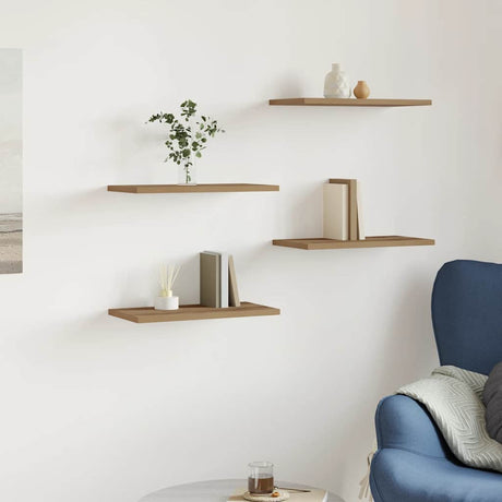 Vidaxl wandschappen 4 st 40x20x1,5 cm bewerkt hout artisanaal eiken