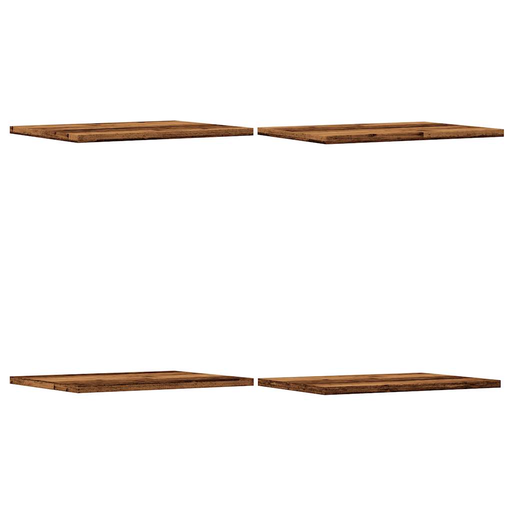 Vidaxl wandschappen 4 st 40x30x1,5 cm bewerkt hout oud houtkleurig