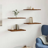 Vidaxl wandschappen 4 st 40x30x1,5 cm bewerkt hout oud houtkleurig