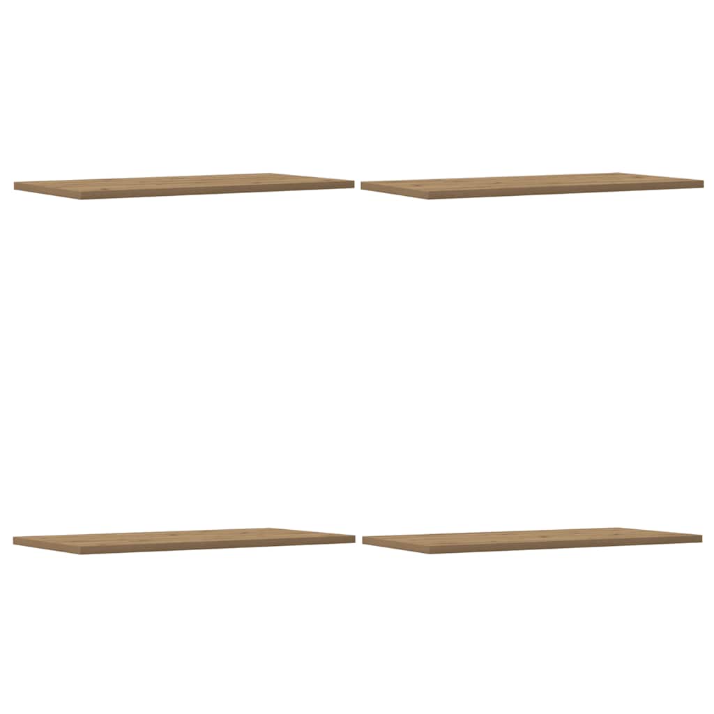 Vidaxl wandschappen 4 st 60x30x1,5 cm bewerkt hout artisanaal eiken
