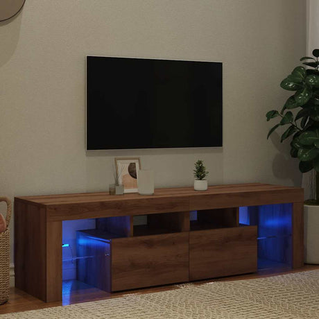 Vidaxl tv-meubel met led 140x36,5x40 cm bewerkt hout artisanaal eiken