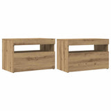 Vidaxl tv-meubels met led 2 st bewerkt hout artisanaal eiken