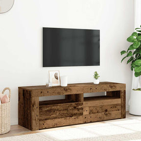 Vidaxl tv-meubel met led 120x35x40 cm bewerkt hout oud hout