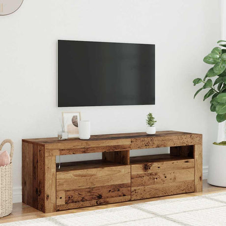 Vidaxl tv-meubel met led 120x35x40 cm bewerkt hout oud hout