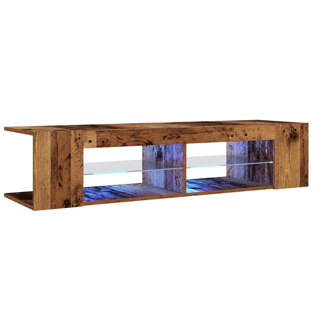 Vidaxl tv-meubel met led 135x39x30 cm bewerkt hout oud hout