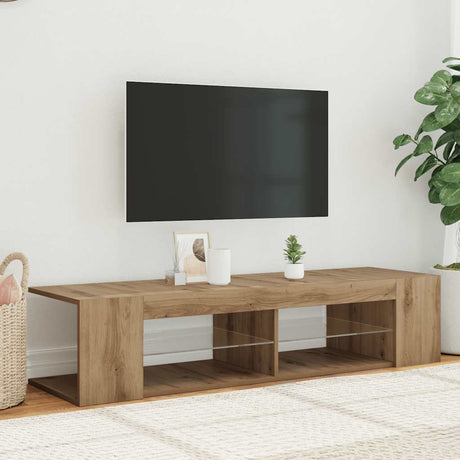 Vidaxl tv-meubel met led 90x39x30 cm bewerkt hout artisanaal eiken