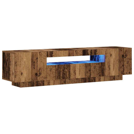 Vidaxl tv-meubel met led 160x35x40 cm bewerkt hout oud hout