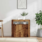 Vidaxl dressoir met led-verlichting 80x35x75 cm bewerkt hout oud hout