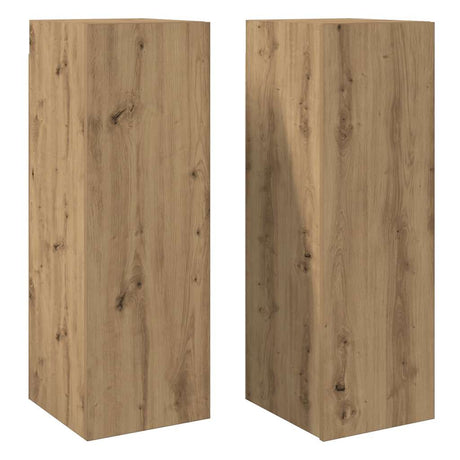Vidaxl tv-meubelen 2 st 30,5x30x90 cm bewerkt hout artisanaal eiken